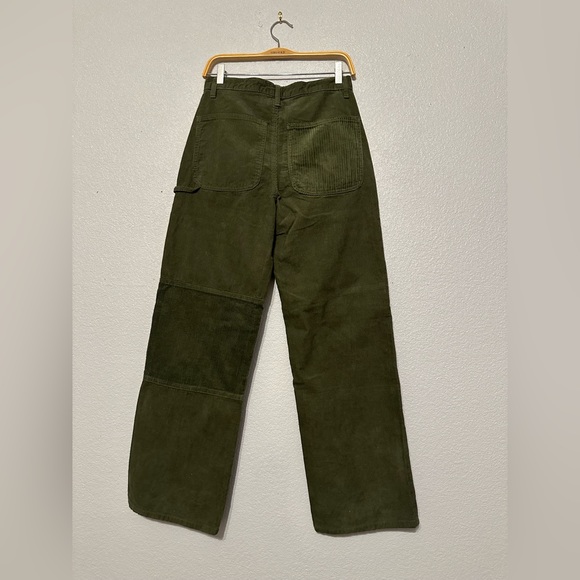 Green corduroy textured pants - Picture 2 of 11